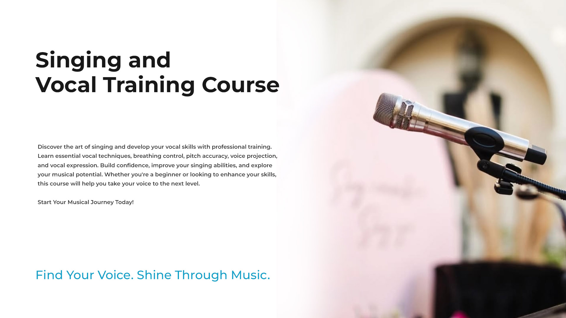Singing and Vocal Training Course Group 01 - Nov 28, 2026