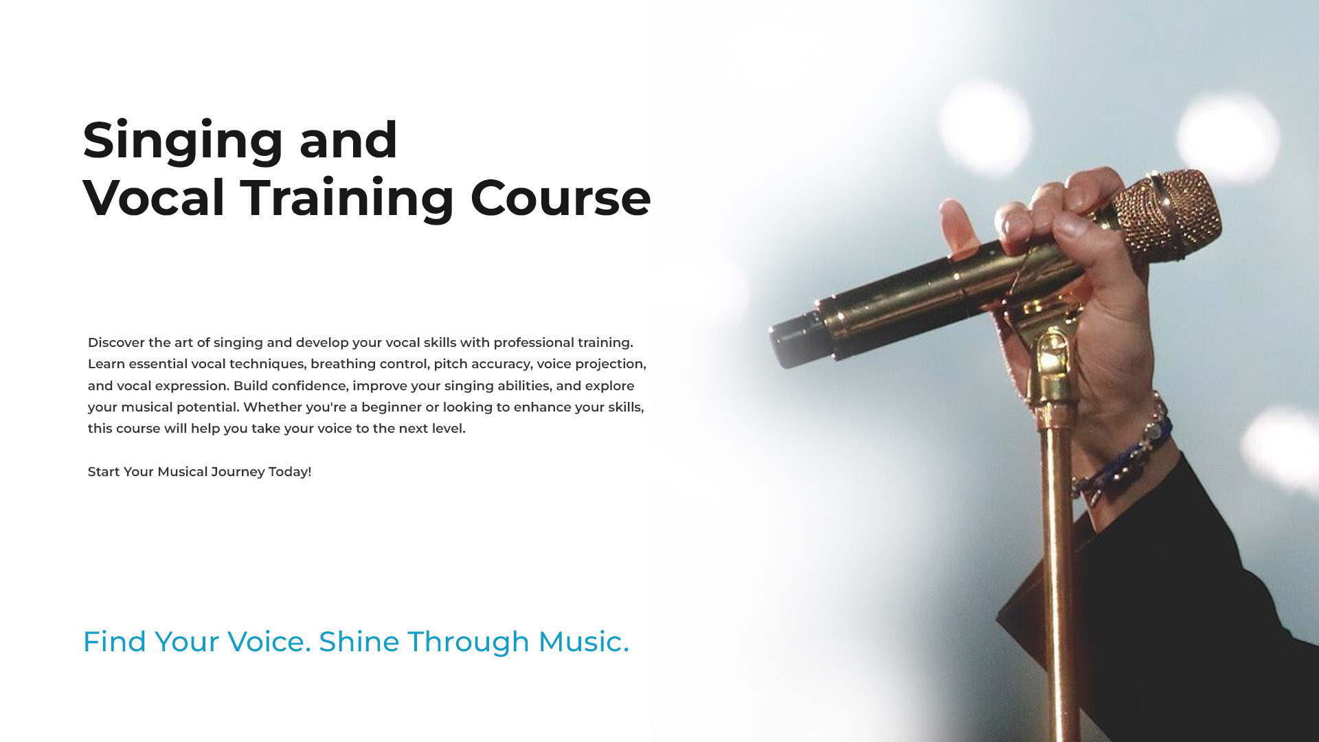 Singing and Vocal Training Course Group 01 - Dec 12, 2026