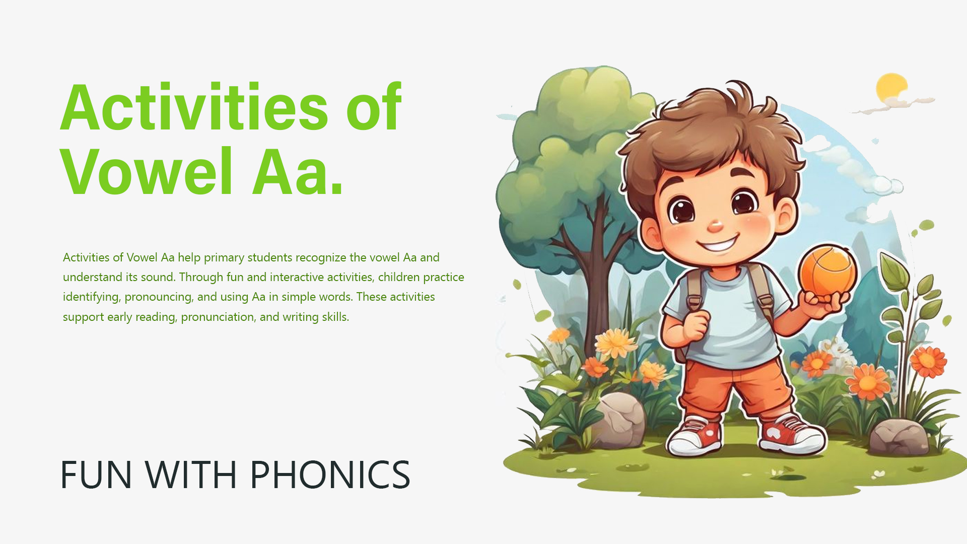 Activities of Vowel Aa.