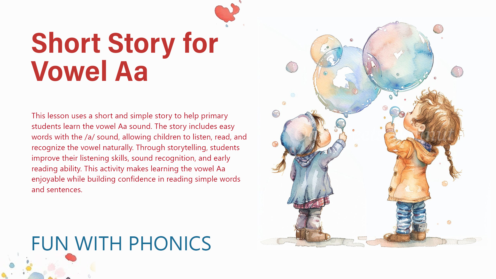 Short Story for Vowel Aa